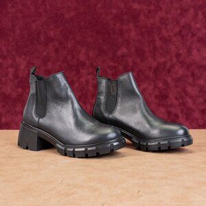Steve Madden Women How Y2k Retro Chelsea Black Leather Boots Size 8.5